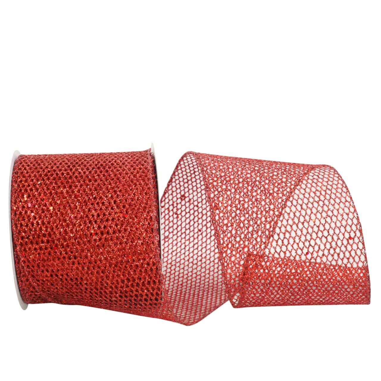 JAM Paper 4" x 10yd. Grand Net Glitter Wired Mesh Ribbon